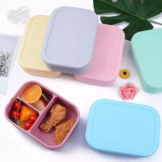 Baby Donkey Kids' Food Container made of Silicone 0.4lt Blue x x 6cm