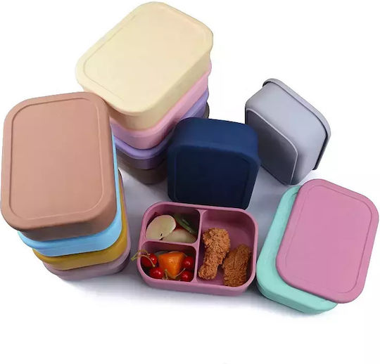Baby Donkey Kids' Food Container made of Silicone 0.4lt Blue x x 6cm