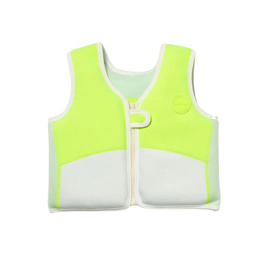Sunnylife Kids' Life Jacket Neoprene Yellow Shark Tribe Blue Neon Citrus