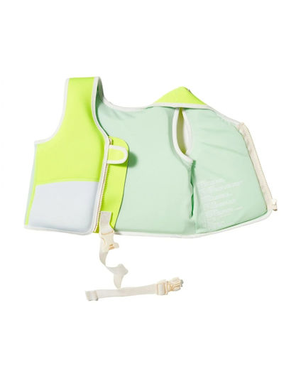 Sunnylife Kids' Life Jacket Neoprene Yellow Shark Tribe Blue Neon Citrus