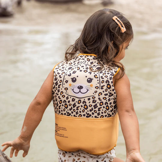 Swim Essentials Kids' Life Jacket Beige Panterprint Vest