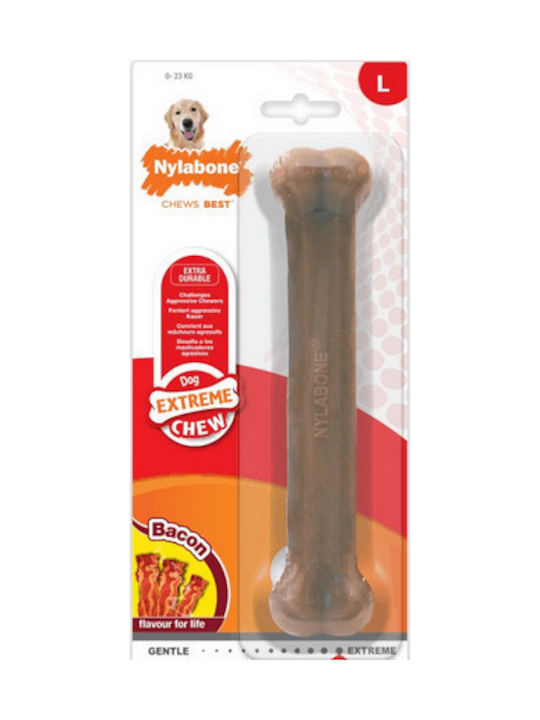 Nylabone Power Παιχνίδι Κόκκαλο Σκύλου Μασητικό με Γεύση Μπέικον Medium Καφέ 1τμχ