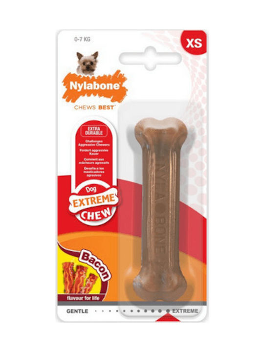Nylabone Extreme Παιχνίδι Κόκκαλο Σκύλου Μασητικό με Γεύση Μπέικον Large 19εκ. Καφέ 1τμχ
