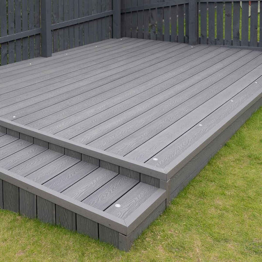 Showood Deck Ecke für Gartenboden aus WPC 360x5cm 1Stück