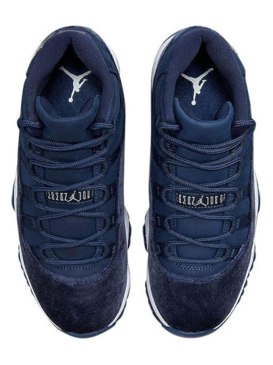 Air  11 Retro Sneakers Midnight Navy / Metallic Silver / White