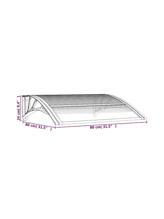 vidaXL Polycarbonat Kapuzinerdach P80xB80cm