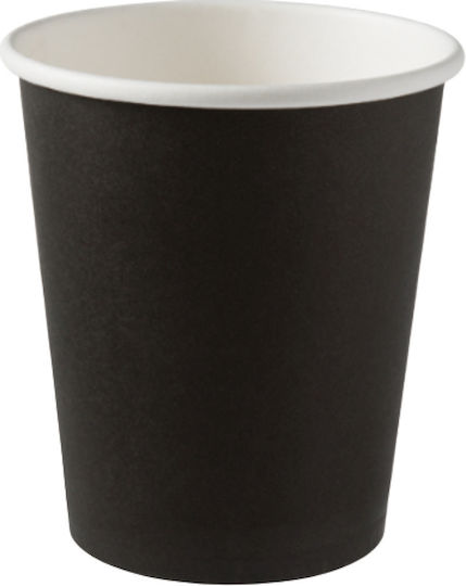 Dimex Ποτήρι μιας Χρήσης Χάρτινo Μαύρο 240ml 50τμχ