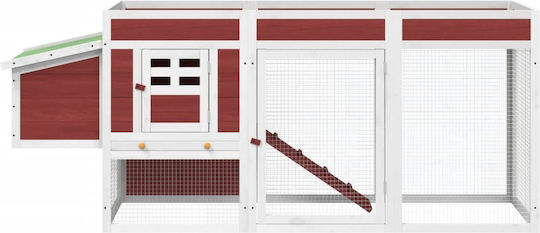 vidaXL Wooden Poultry Coop L2.04 x W0.84 x H0.5m