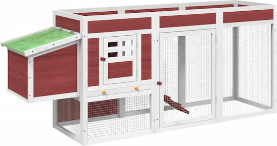 vidaXL Wooden Poultry Coop L2.04 x W0.84 x H0.5m