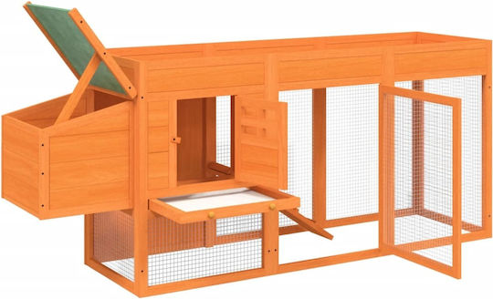 vidaXL Wooden Poultry Coop L2.04 x W0.84 x H0.5m