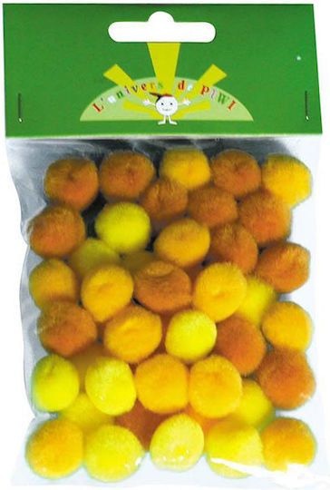 Pom Pom Handwerk Gelb Set 45Stück