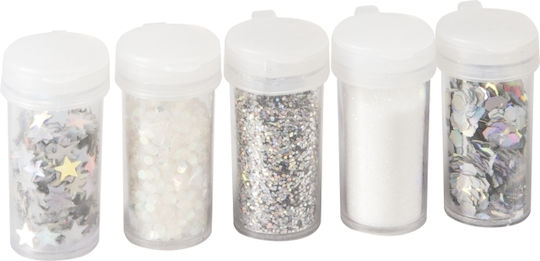 Knorr Prandell Mix Χρυσόσκονη Glitter Ασημί 4gr Σετ 5τμχ