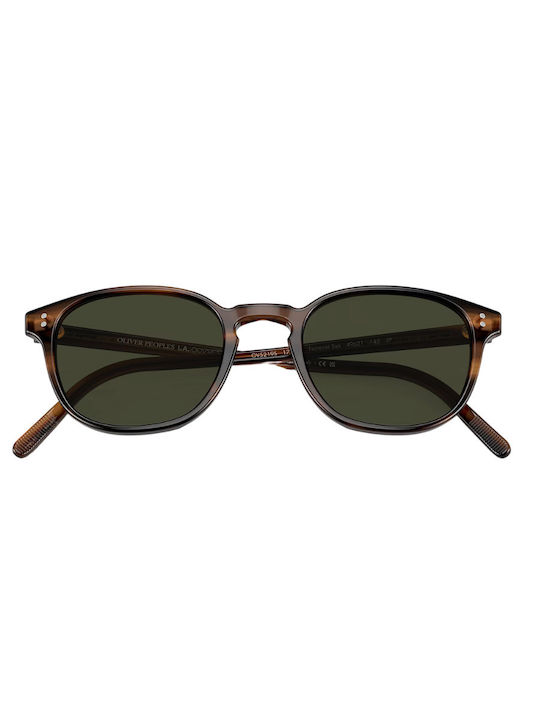 Oliver Peoples Fairmont Herren Sonnenbrille mit Braun Kunststoff Gestell und Grün Polarisiert Linse