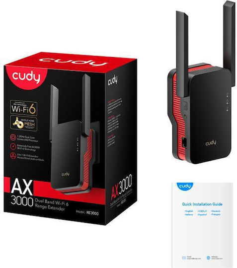 Cudy RE3000 Mesh WiFi Extender Dual Band (2.4 & 5GHz) 3000Mbps
