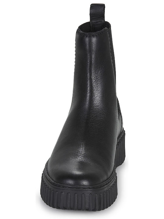 Torhill Maple Leather Women's Chelsea Boots Black