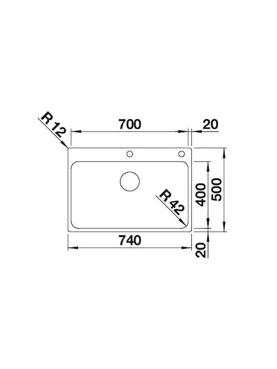 Blanco Solis 700-IF/A Ένθετος Νεροχύτης Inox Brushed Μ74xΠ50cm Ασημί
