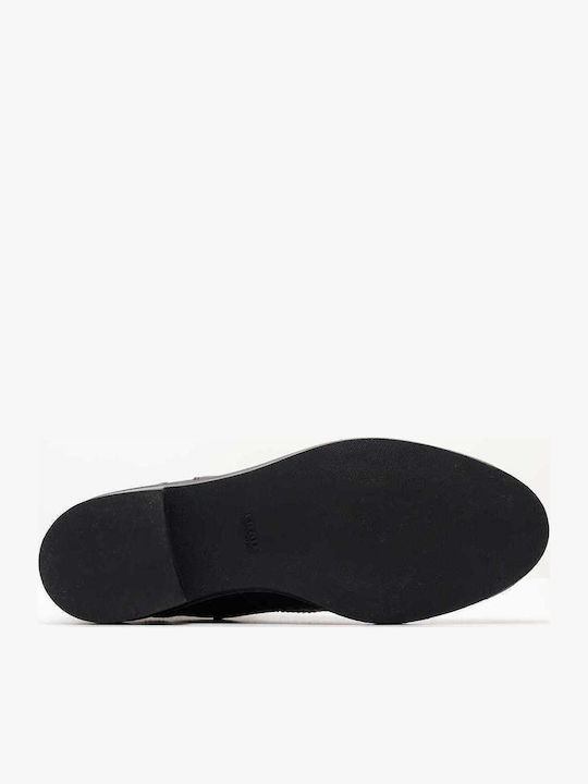 Leder Damen Chelsea Stiefeletten Schwarz