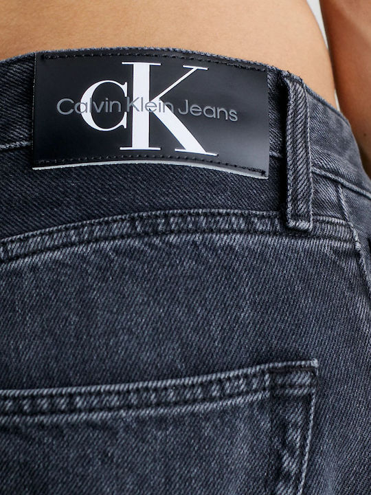 Ανδρικό Παντελόνι Τζιν Cropped με Regular Straight Εφαρμογή Denim Black
