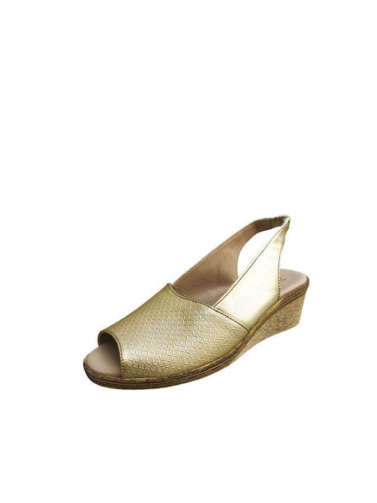 Pyramis Anatomic Women's Leather Platform Shoes Gold