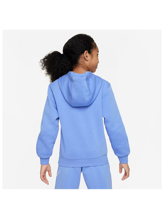 Nike Kids Fleece Sweatshirt with Hood Light Blue Sportswear Club