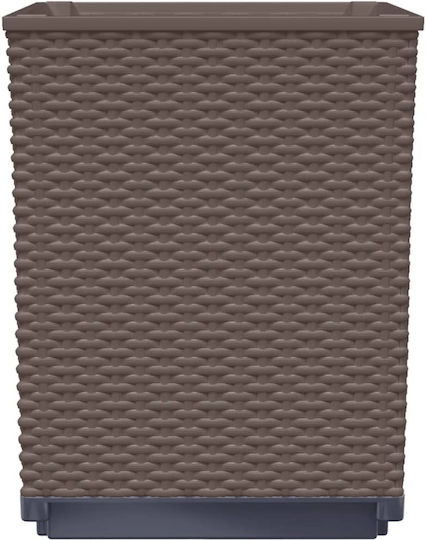 vidaXL Set of 4 Plastic Brown Planter Boxes 30cm