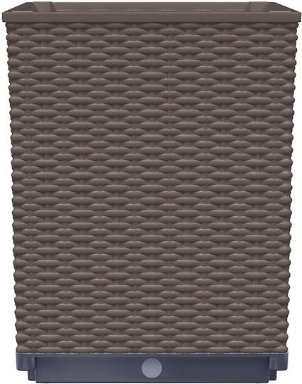 vidaXL Set of 4 Plastic Brown Planter Boxes 30cm