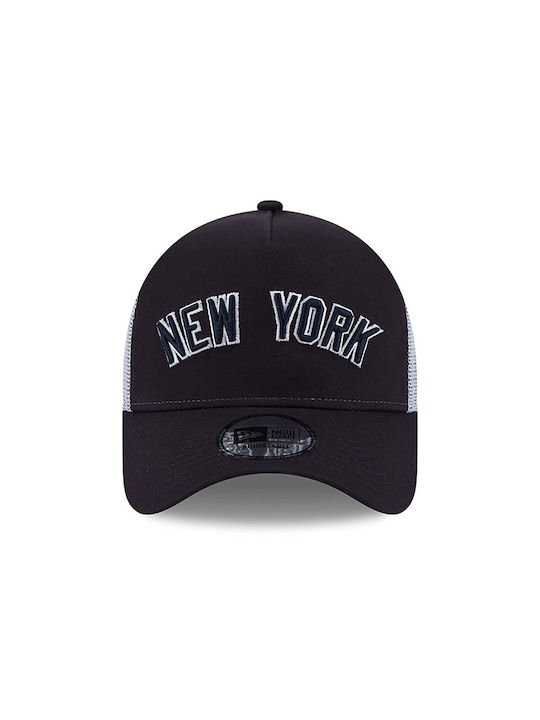 New Era Team Script Trucker Neyyan Nvywhi Trucker Cap Black