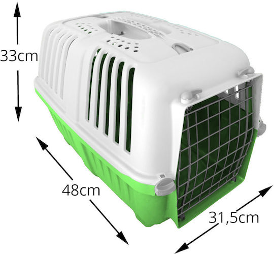 MPS Cușcă de transport pentru câini Verde 33x31.5x48cm