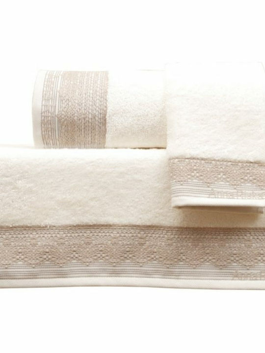 Anna Riska 3pc Bath Towel Set Karla 419402 3 Ivory Weight 600gr/m²