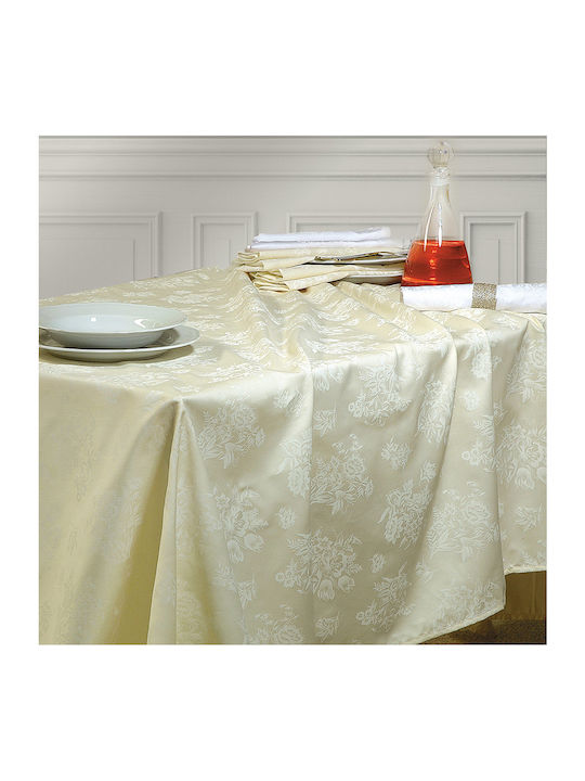 Rythmos Jasmine Cotton & Polyester Tablecloth Εκρού 140x220cm