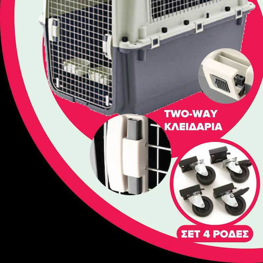 IATA 5 Gray Dog Transport Cage 81x57x65cm