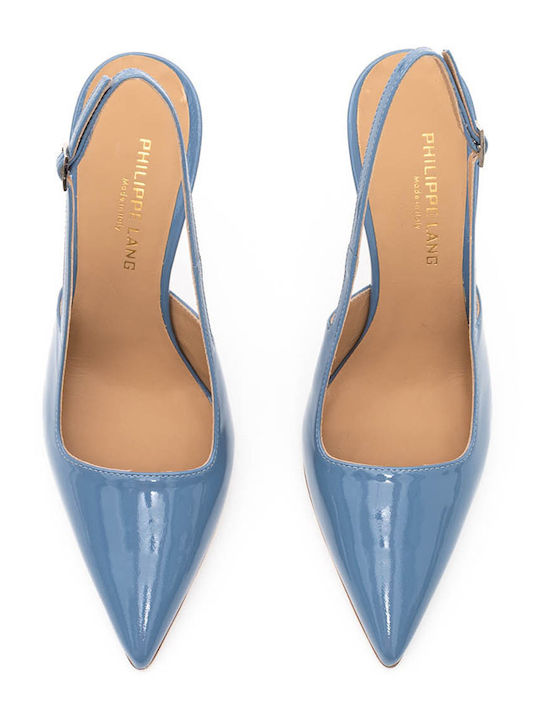 Pumps mit Riemchen Hellblau