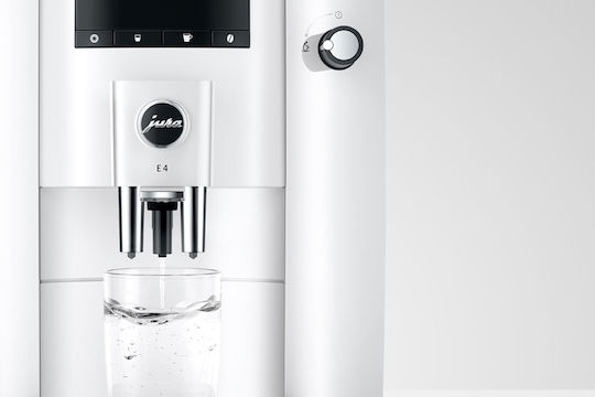 Jura E4 Автоматична Еспресо Кафемашина 1450W Налягане 15bar с Мелачка Piano Бял 15433