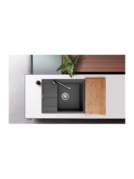 Schock Cristalite Manhattan 110-30180-1401 Drop-In Мивка от Синтетичен Гранит Ш78xД50см Неро