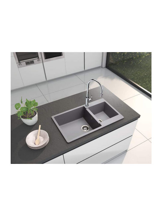 Schock Cristalite Element 110-31290-1521 Drop-In Spüle Rechts aus Verbundgranulat B86xT50cm Moonstone