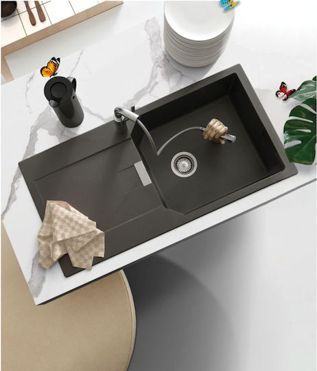 Schock Cristalite Manhattan 110-30100-1521 Drop-In Мивка от Синтетичен Гранит Ш100xД50см Moonstone