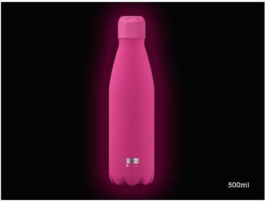 I-Total iDrink Glow In The Dark Μπουκάλι Θερμός Ανοξείδωτο BPA Free 500ml Ροζ