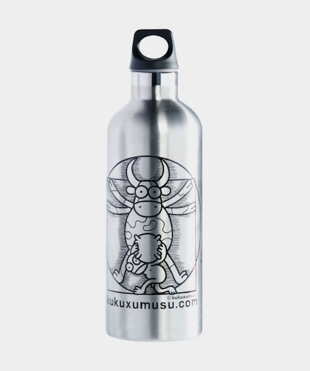 Laken Vitrubio Recyclable Thermos Bottle Stainless Steel BPA Free 500ml Silver with Loop