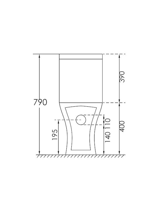 Excel Λεκάνη Δαπέδου Rimless με Καζανάκι Λευκή