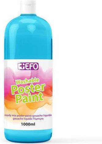 +Efo Poster Paint Τέμπερα Ζωγραφικής Γαλάζια σε Μπουκάλι 1000ml