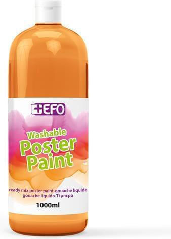 +Efo Poster Paint Tempera Paints Orange in Bottle 1000ml 1pcs