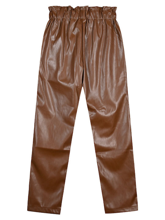 Energiers Kids' Leather Pants Mocha