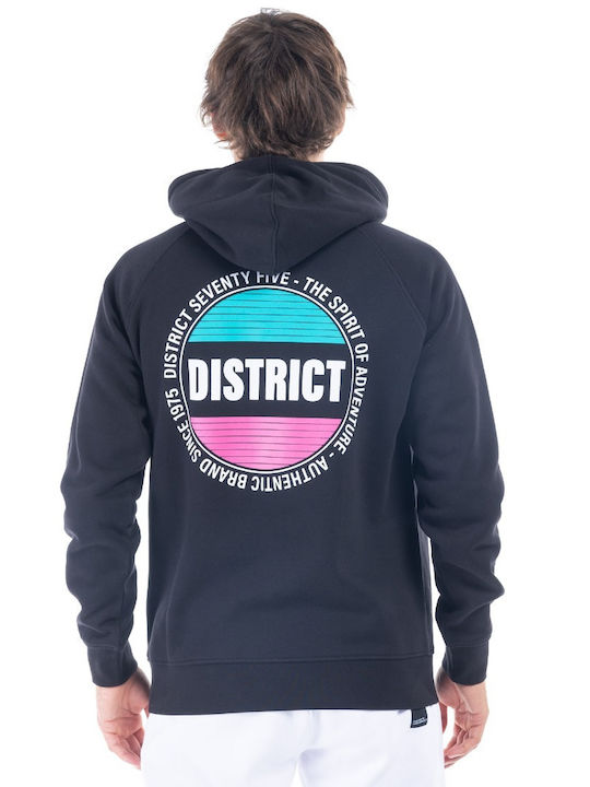 District75 Men's Sweatshirt with Hood Black