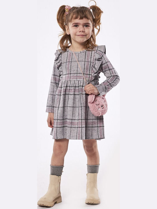 Children's Dress Long Sleeve Set with Accessories Gray