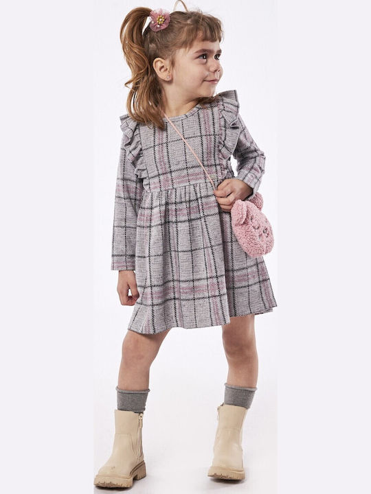Children's Dress Long Sleeve Set with Accessories Gray