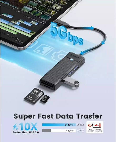 Orico Hub 3 Θυρών USB 3.0 με σύνδεση USB-C
