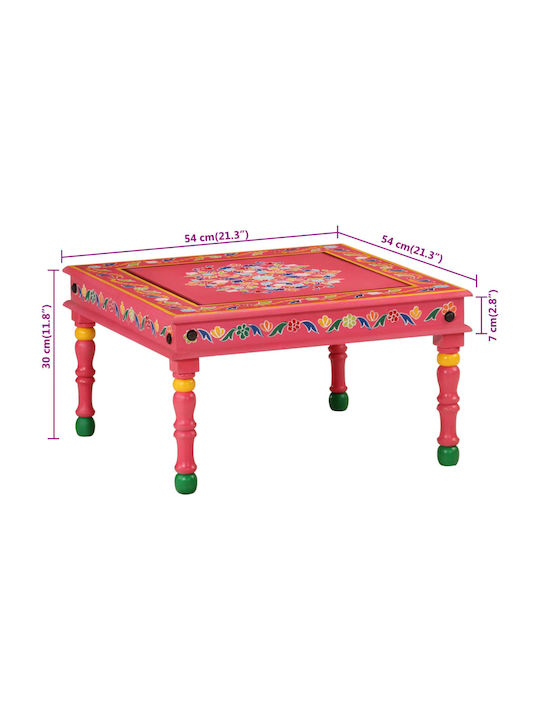 Square Side Table Wooden Pink M54xL54xH30cm
