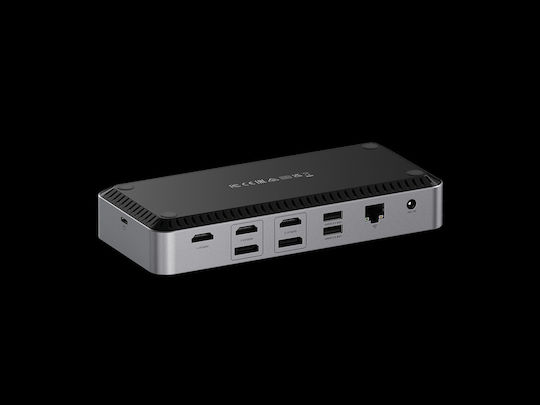 Satechi USB-A / USB-C Docking Station με HDMI/DisplayPort 4K PD Ethernet και σύνδεση 3 Οθονών Γκρι (ST-D4KTM-EU)