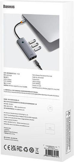 Baseus UltraJoy Hub 3 Ports USB 3.0 with USB-C Connection Gray