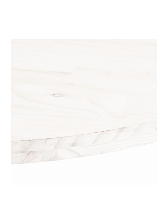 vidaXL Oval Tischoberfläche aus Massivholz in Weiß Farbe 100x50x2.5cm 824361 1Stück